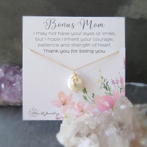 Mother of the groom gift, step mom gift, Godmother gift, pearl necklace, jewelry for mom for step mom, bonus mom gift, stepmother gift