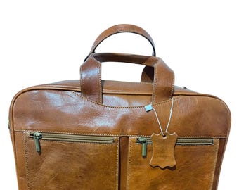 Teczka skórzana, brązowa teczka skórzana Blake, skórzana teczka męska, torba na laptopa, skórzana torba ok
