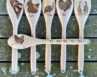 Handburned Chicken, Duck & Guinea Fowl Spoons
