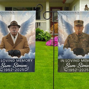 Personalized Name Memorial Garden Flag, Custom Photo In Memory Of Yard Art, Grave Banner, Sympathy Flag, Cemetery Decoration, Memorial Gift
