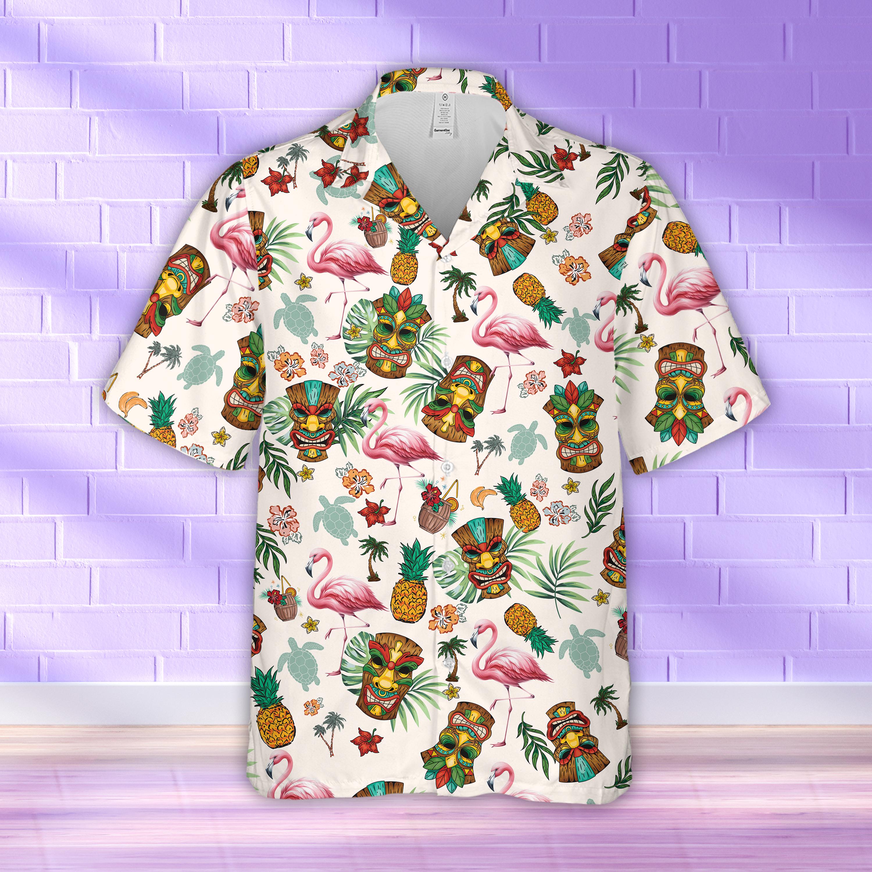 Flamingo hawaii shirt - Etsy 日本
