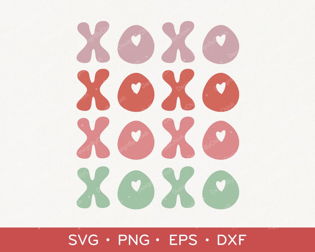 XOXO Valentine's Day SVG, Retro Valentine Png, Heart Xoxo Svg ...
