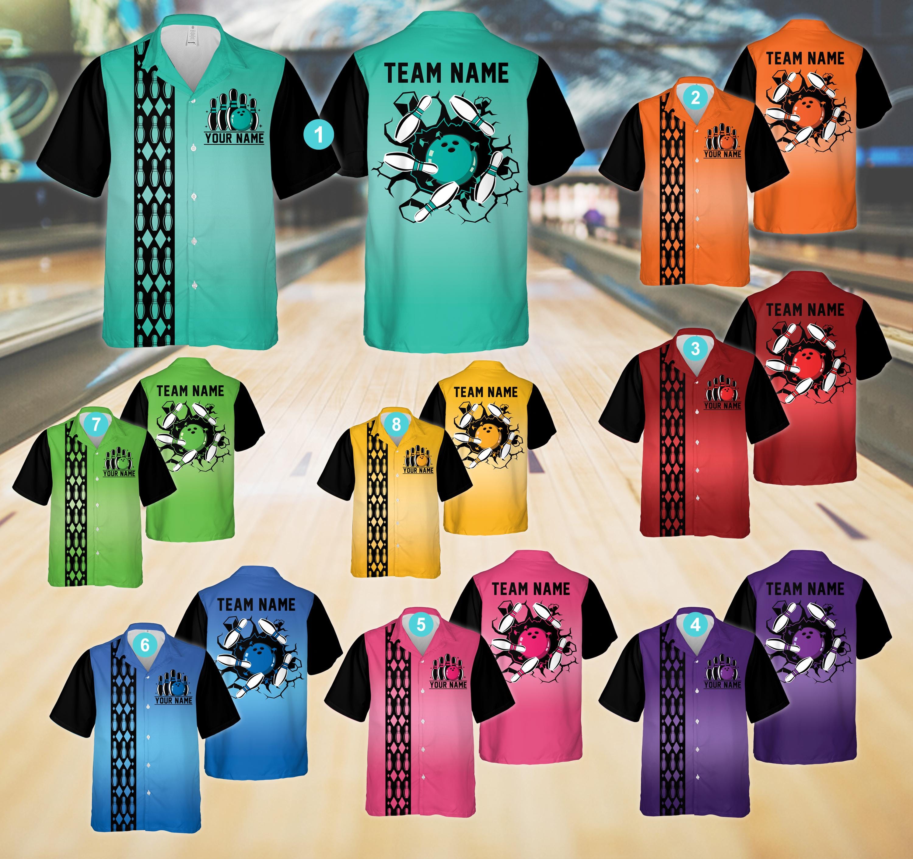 Discover Personalized Name Bowling Hawaiian Shirt, Custom Bowling Button Up Shirt Bowling Party Shirt HZ12