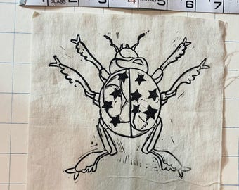 Handprinted Starbug Patch, 7" x 7"