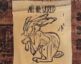 Hand-Printed Watership Down Patch: "All The World" Design (5x7)