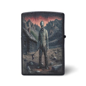 Zombie Theme Zippo Lighter Case, Scary Survival Zombie Look for Outdoor Use, Great Gift for Collectors and Horror Enthusiasts