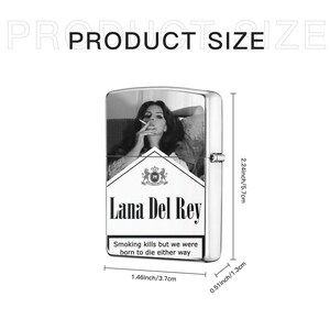 Aanstekerhoes – Lana Del Rey Gifts for Fans – Stijlvolle en duurzame aanstekerhoes met esthetisch ontwerp – Perfecte muziekliefhebber – Verzamelaarscadeau afbeelding 5