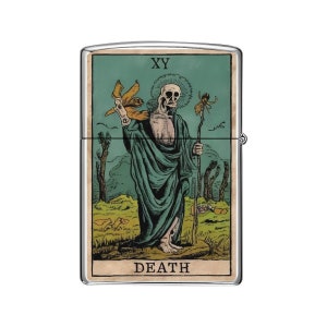 Zippo Feuerzeug Case - Angel of Death Tarot Karte Design - Einzigartiges Geschenk für Sammler