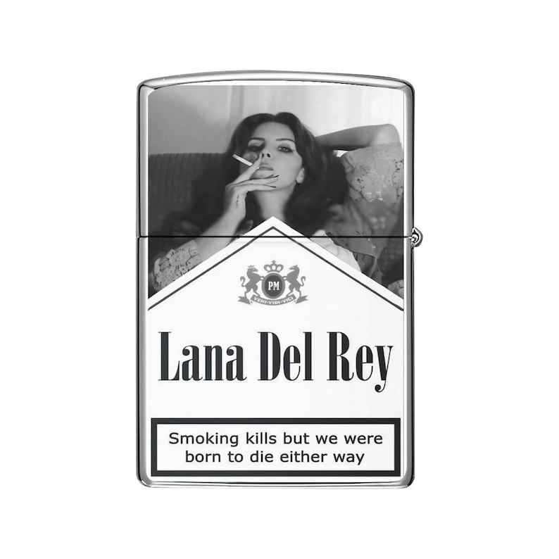 Aanstekerhoes – Lana Del Rey Gifts for Fans – Stijlvolle en duurzame aanstekerhoes met esthetisch ontwerp – Perfecte muziekliefhebber – Verzamelaarscadeau Silver