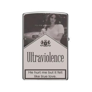 Lana Del Rey Ultraviolence Lighter Case, Sad Girl Aesthetic Cigarette Pack Design, Vintage Retro Indie Gift image 2