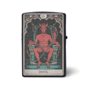 Estuche para encendedor de cartas del Tarot del Diablo, decoración satánica única para fumadores, regalo perfecto para entusiastas del Tarot y amantes del ocultismo.
