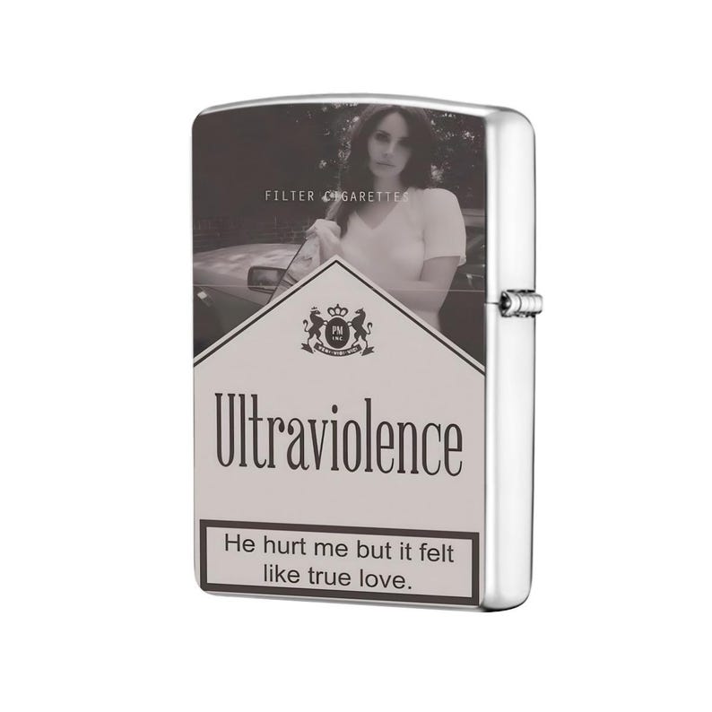 Lana Del Rey Ultraviolence Lighter Case, Sad Girl Aesthetic Cigarette Pack Design, Vintage Retro Indie Gift image 4