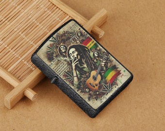 Lighter Case - Bob Marley Design, Colorful and Funky Holder for Standard Lighters, Perfect Gift for Music Lovers