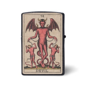 Étui à briquet The Devil Tarot Card, couverture zippo Devil Art Print, décoration satanique pour les amateurs, cadeau occulte sombre