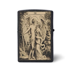 Etui na zapalniczkę Lovers Tarot Card – spersonalizowane etui na zapalniczkę Zippo – idealny prezent na miłość i romans