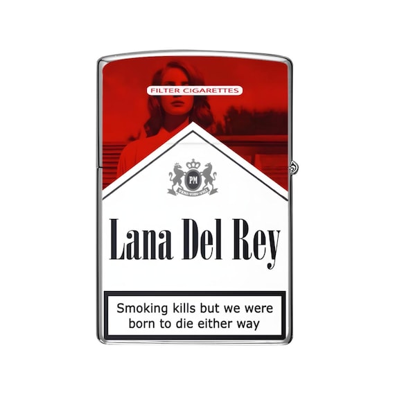 Lana Del Rey Zippo Style Lighter Case, Vintage Cigarette Pack Aesthetic,  Stainless Steel & Leather Cover, Smoker Gift