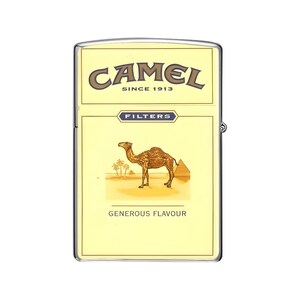 Estuche vintage para encendedor Camel, con tapa metálica estilo cigarrillo retro, regalo clásico inspirado en el tabaco amarillo para hombre. Silver