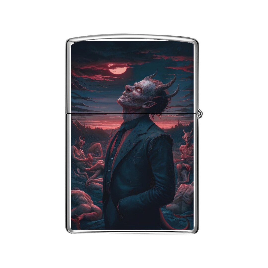Halloween Weird Gift Lighter Case, Devil Theme Lighter Art for Unique ...