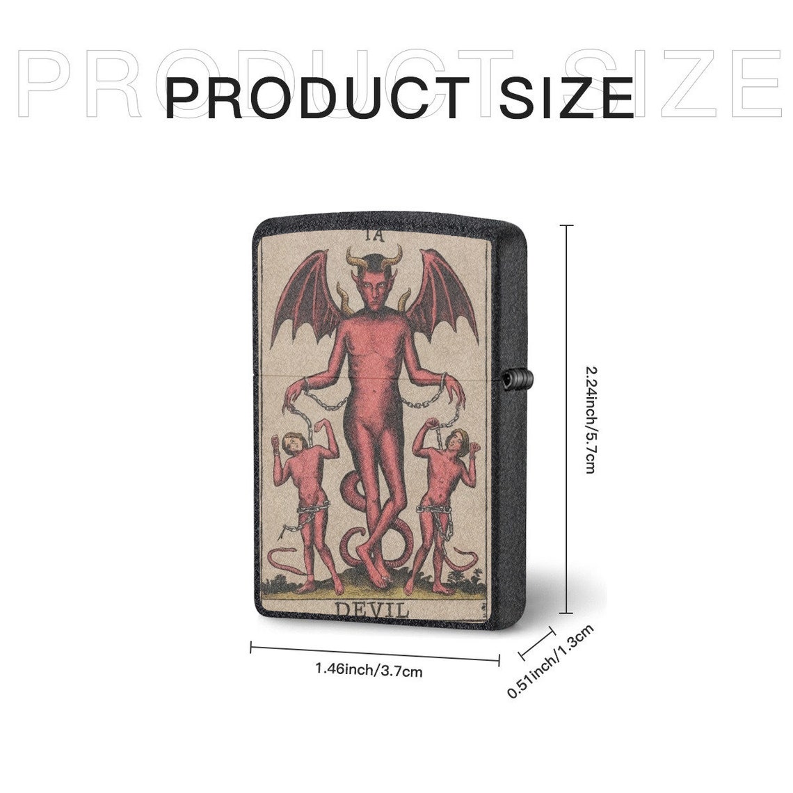 The Devil Tarot Card Lighter Case, Devil Art Print Zippo Cover, Satanic ...