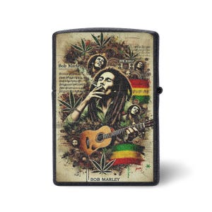 Lighter Case - Bob Marley Design, Colorful and Funky Holder for Standard Lighters, Perfect Gift for Music Lovers