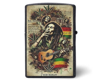 Lighter Case - Bob Marley Design, Colorful and Funky Holder for Standard Lighters, Perfect Gift for Music Lovers