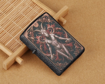 Devil Tarot Card Zippo Lighter Case – Satanic Occult Art