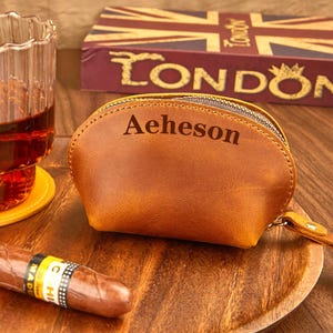 Personalisierte kleine Ledertasche, kleine Lederbeutel, Leder Geldbörse, Mini Leder Reißverschlusstasche, kleine Kosmetiktasche, Leder Reißverschlusstasche