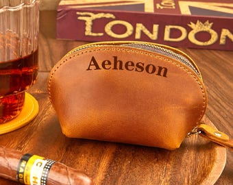 Piccola borsa in pelle personalizzata, piccola custodia in pelle, portamonete in pelle, mini custodia in pelle con cerniera, piccola borsa per cosmetici, custodia in pelle con cerniera