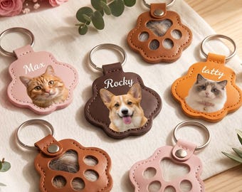 Custom Pet Fur Memorial Keychain,Personalized Leather Pet Hair Photo Keychain,Pet Picture Fur Holder,Thoughtful Pet Loss Remembrance Gift