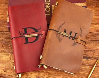 Custom Leather Journal | Personalized Handmade Travel Leather Bound Refillable Journal | A5 Leather Journal | Travel Gifts for Him Her