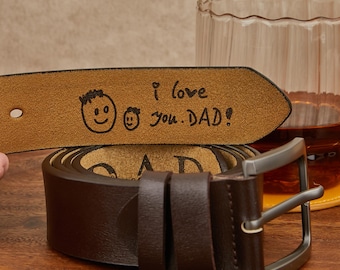 Custom Handmade Leather Belt,Personalized Engraved Belt for Men,Perfect Anniversary Gift for Boyfriend,Father's Day Gift for Daddy