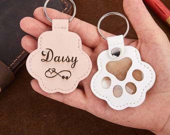 Llavero conmemorativo personalizado de piel de mascota para gatos y perros, llavero personalizado de piel de pata de mascota, llavero de recuerdo de pelo de mascota, llavero con texto grabado