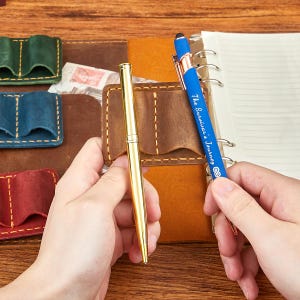 Personalized Leather Pen Holder Clip, Handmade Notebook Pen Loop for Journal, Custom Pencil Organizer, Back to School Gift, Gift for Writers