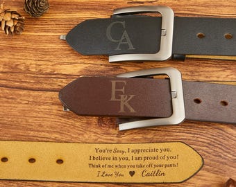 Custom Leather Belt for Daddy,Personalized  Engraved Leather Belt,Unique Gift for Husband,Anniversary Handmade Belt Gift for Boyfriend