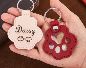 Custom Pet Fur Memorial Keychain,Engraved Pet Fur Holder,Pet Hair Keepsake,Dog Cat Hair Keepsake Jewelry,Pet Sympathy Gift for Pet Lovers