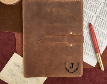 Personalized A5 Crazy Horse Leather Journal, Refillable 6-Ring Binder