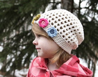 Crochet Hat Pattern - Summer's Flower Girl Hat