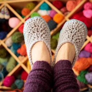 Gehaakt patroon Oma huis Slippers volwassen vrouw maten afbeelding 5