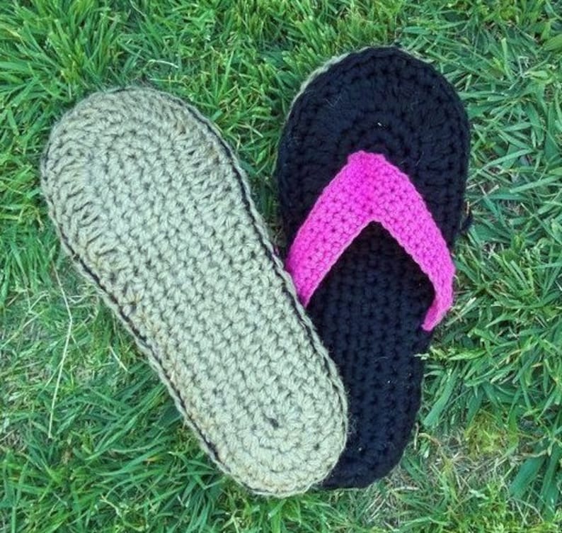 crochet pattern flip flops child to adult sizes 3 10 etsy