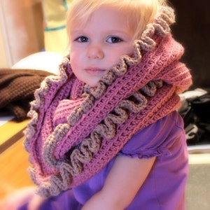 Instant Download Crochet Pattern Loopy/Hoody Cowl Scarf Toddler/Child and Adult Sizes image 2