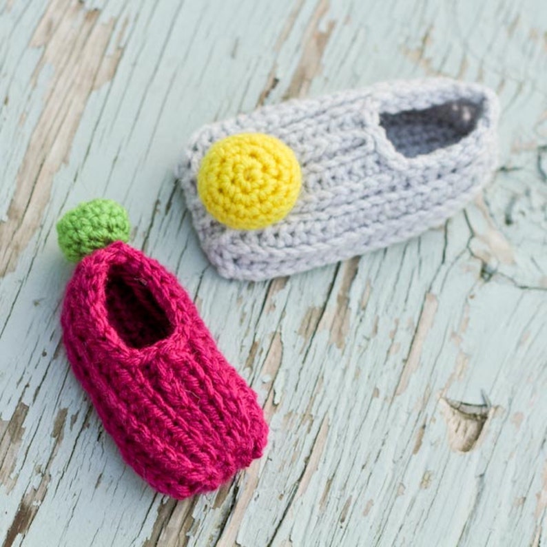 Crochet Slipper Pattern Knit look Slippers Newborn to Child Size 12 image 4