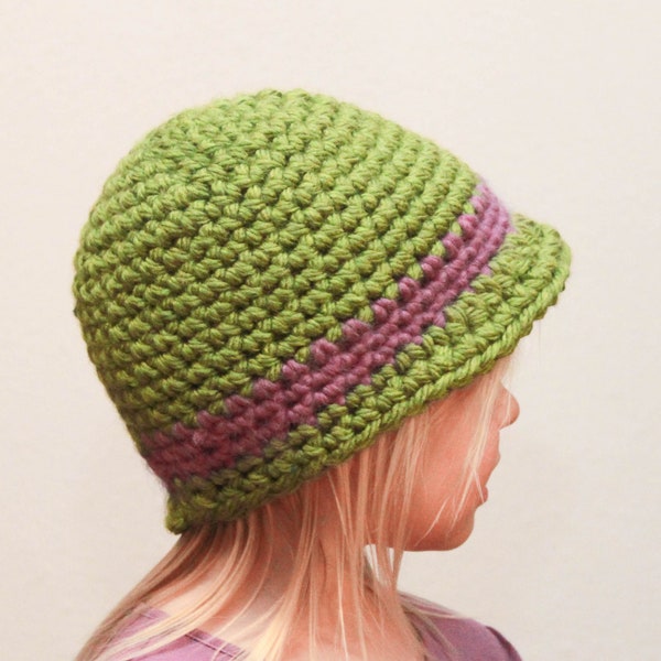 Crochet Hat Pattern - Super Easy Cloche Brim Hat (Baby - Adult)
