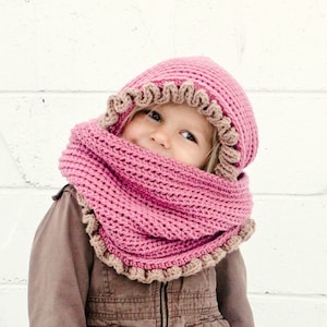 Instant Download Crochet Pattern Loopy/Hoody Cowl Scarf Toddler/Child and Adult Sizes zdjęcie 3