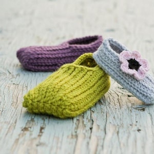 Crochet Slipper Pattern Knit look Slippers Newborn to Child Size 12 image 2