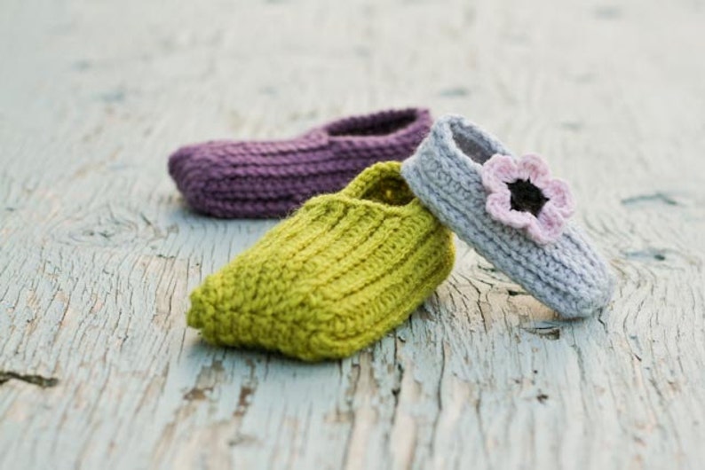 Crochet Slipper Pattern Knit look Slippers Newborn to Child Size 12 image 2