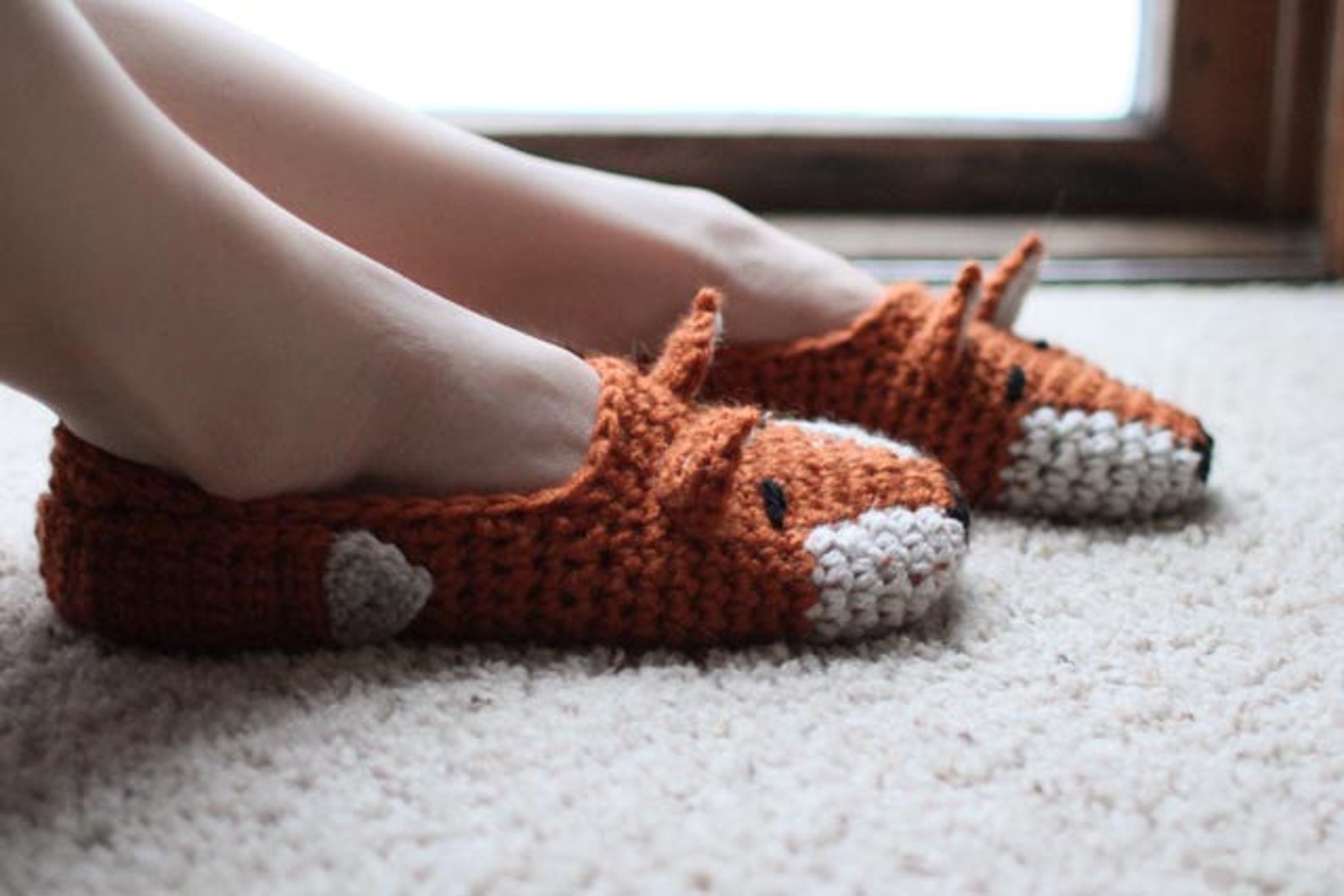 Instant Download Crochet Pattern Fox Slippers child to Etsy