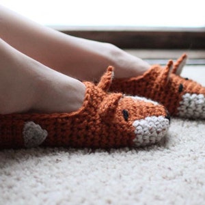 Instant Download Crochet Pattern Fox Slippers Child to Woman size 12 image 3