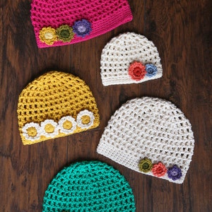 Crochet Hat Pattern Summer's Flower Girl Hat image 4