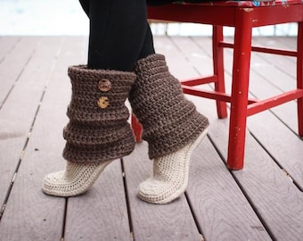 Crochet Pattern - Audrey Boots (Adult Sizes)