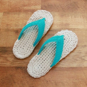 Crochet Slipper Pattern Adult Flip Flops Child/Adult sizes 3-10 image 2